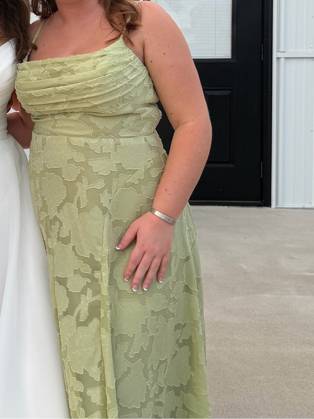 Bridesmaid Green Maxi Floral Dress - Picture 3 of 3